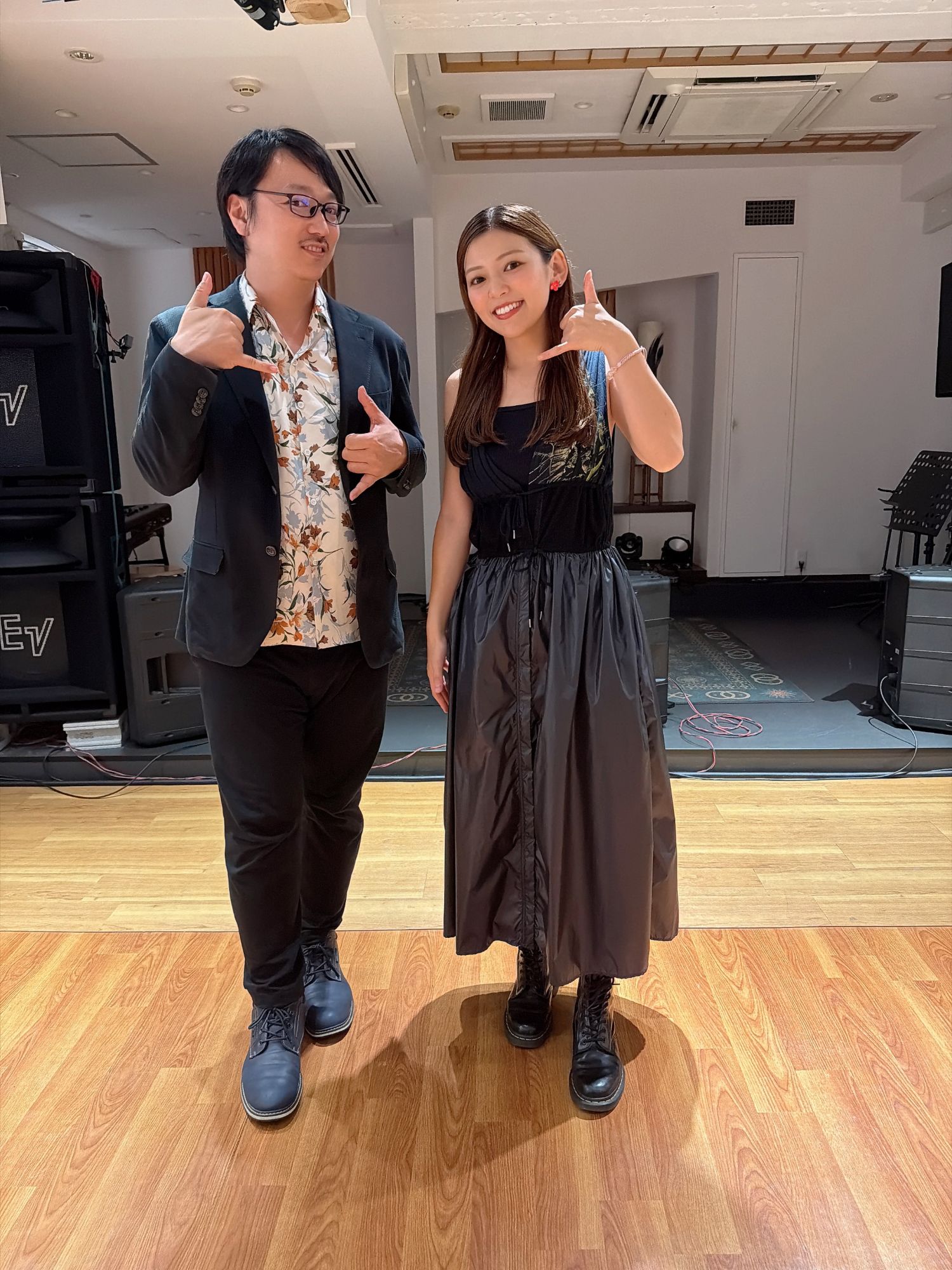 終演後の2ショット(山本佳祐と純美音)