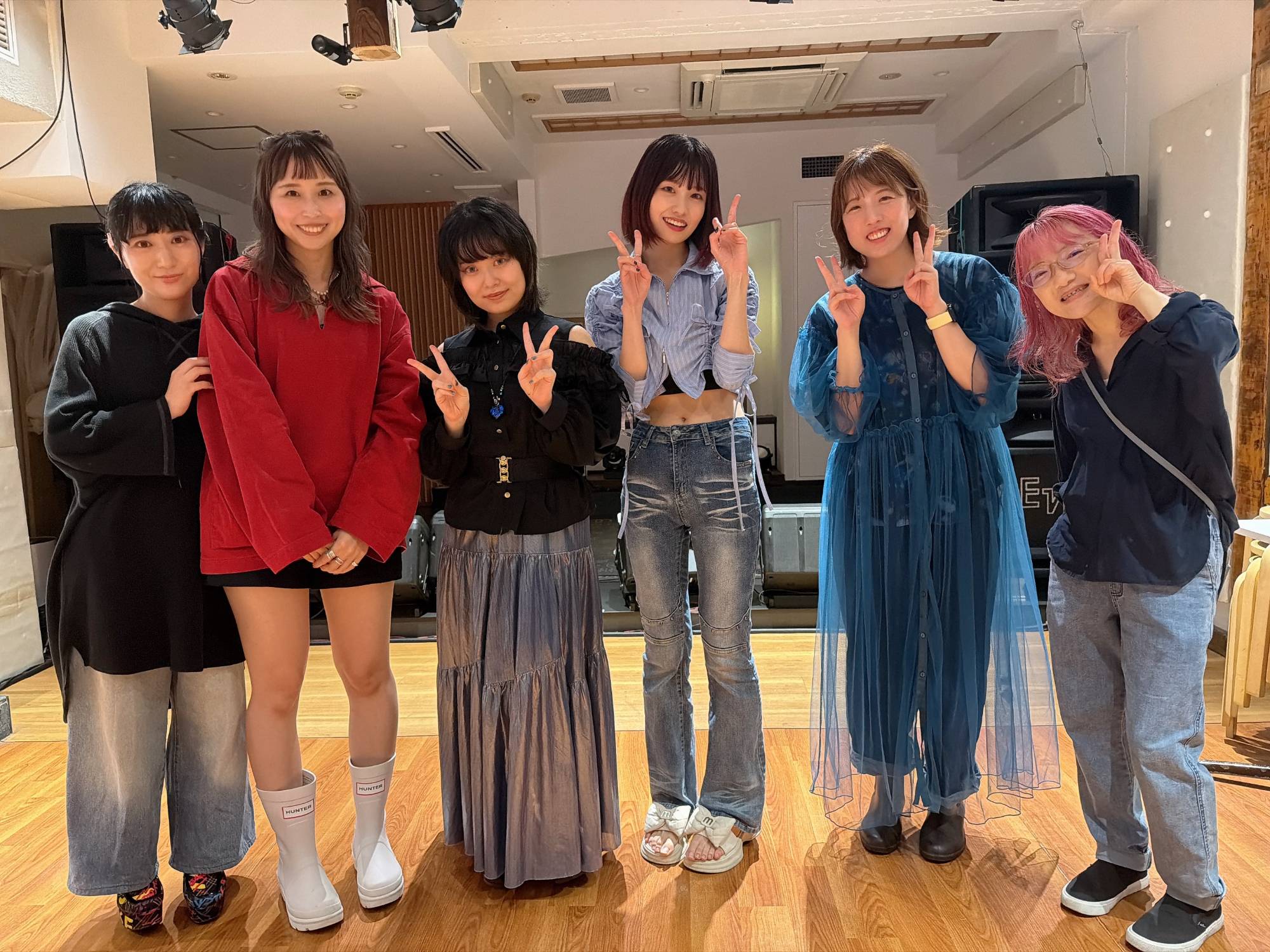 終演後の6人(出演4組とサポート2人)